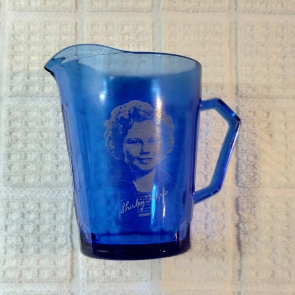 Vintage Shirley Temple Cobalt Blue mini pitcher - Picture 3 of 9